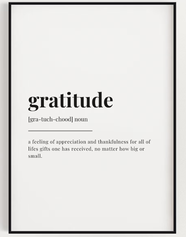 Gratitude A4 Definition Print
